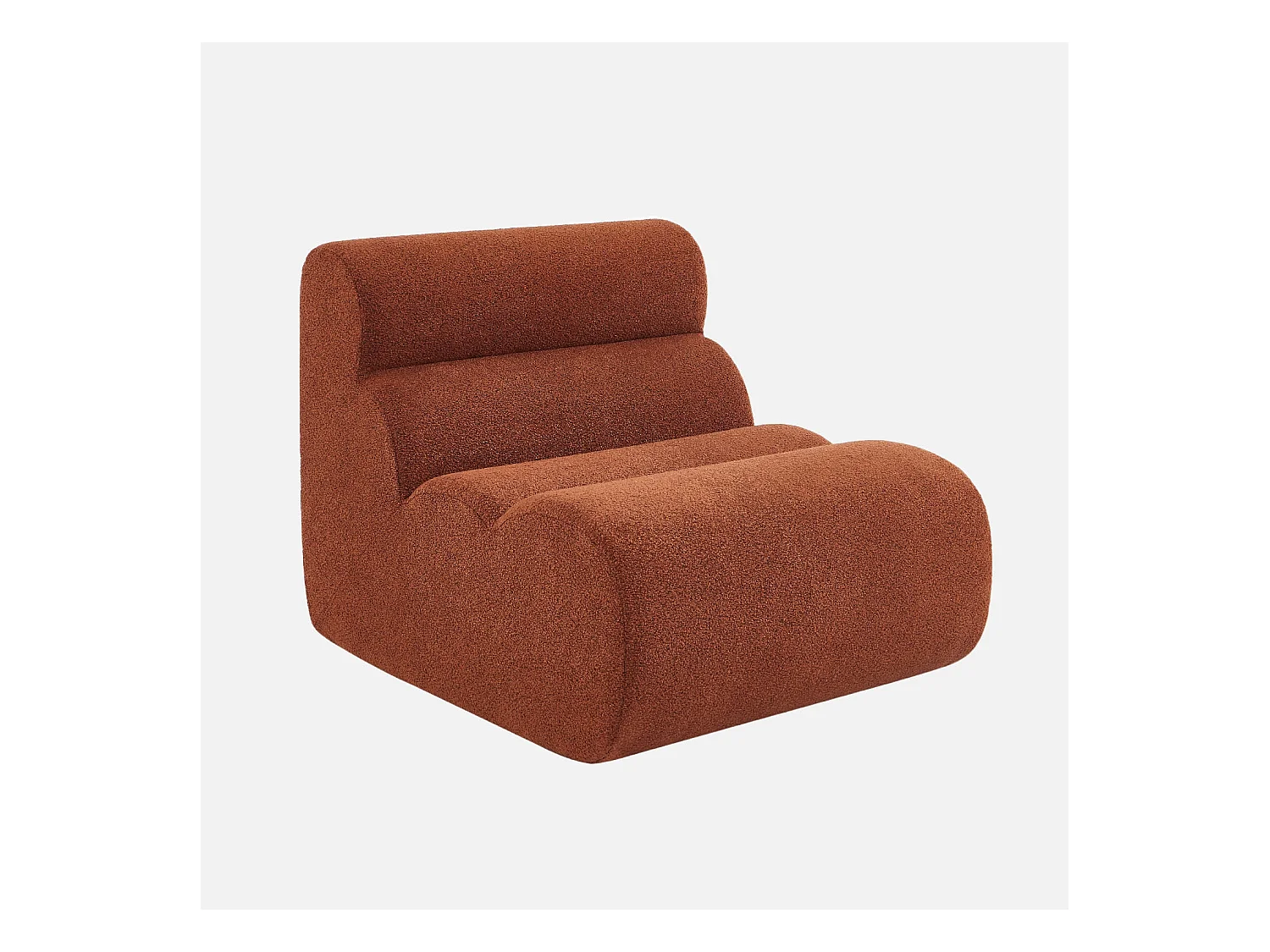 Sofá modular de borreguito texturizado, 3 plazas terracotta