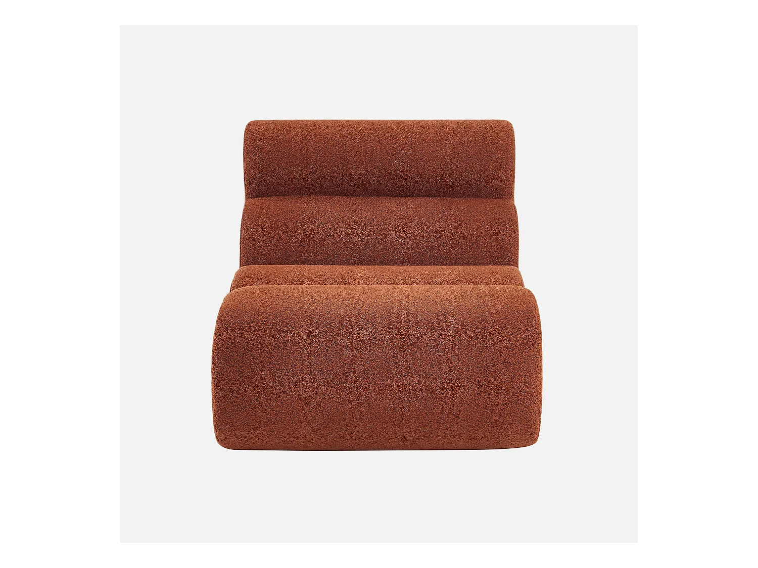 Sofá modular de borreguito texturizado, 3 plazas terracotta