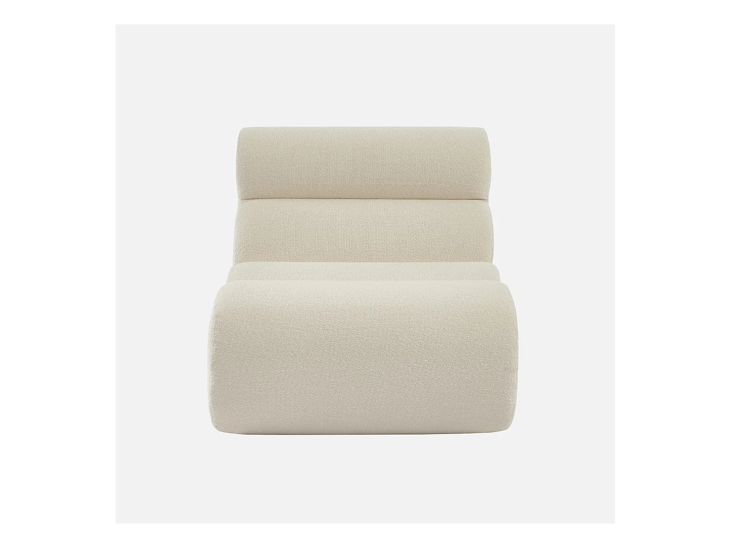 Divano modulare bouclé, 2 posti, bianco