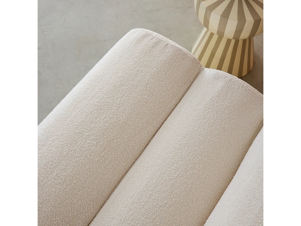 Sofá modular en borreguito texturizado, 2 plazas blanco