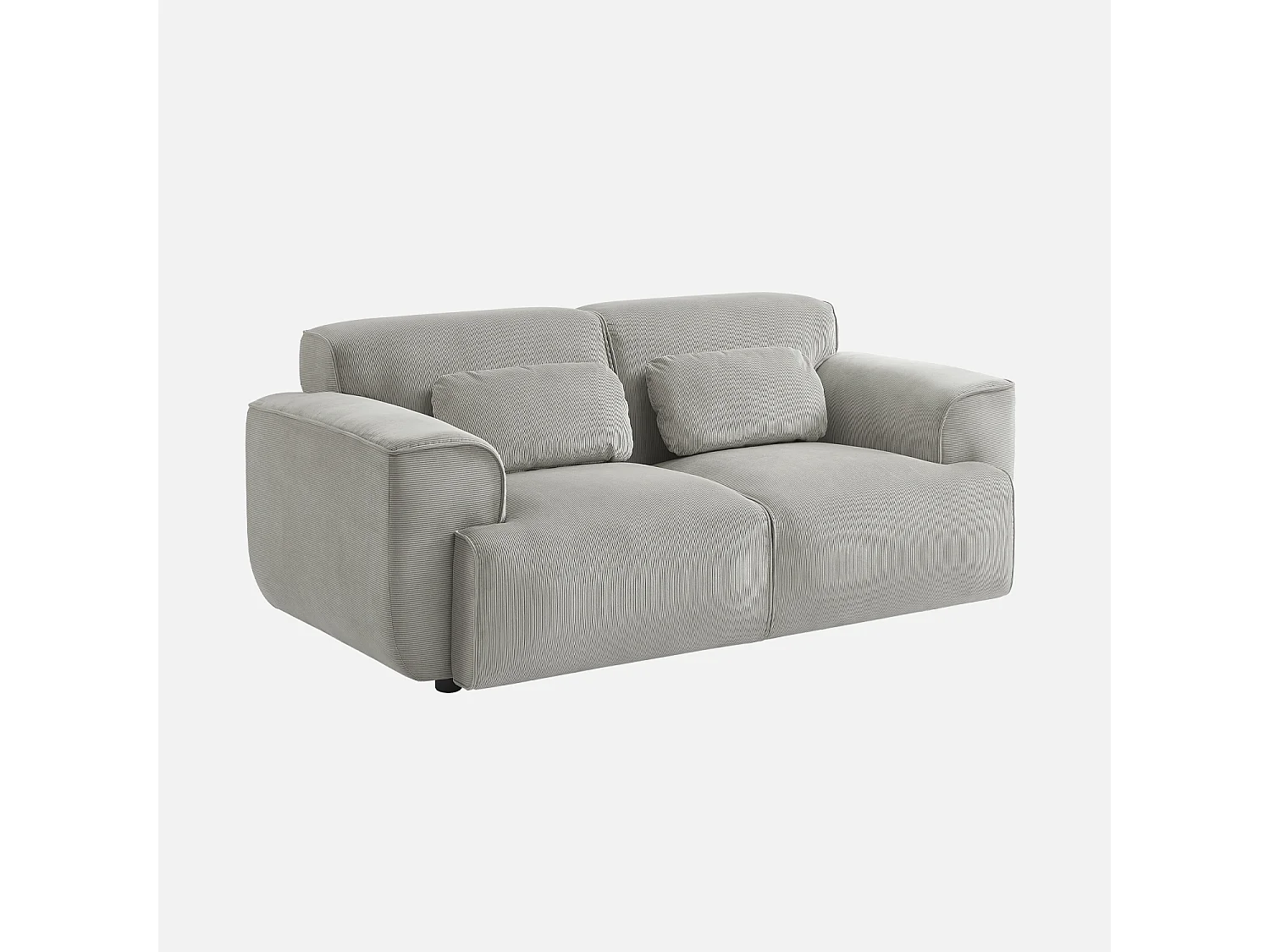 Sofá de pana de 2 plazas gris claro