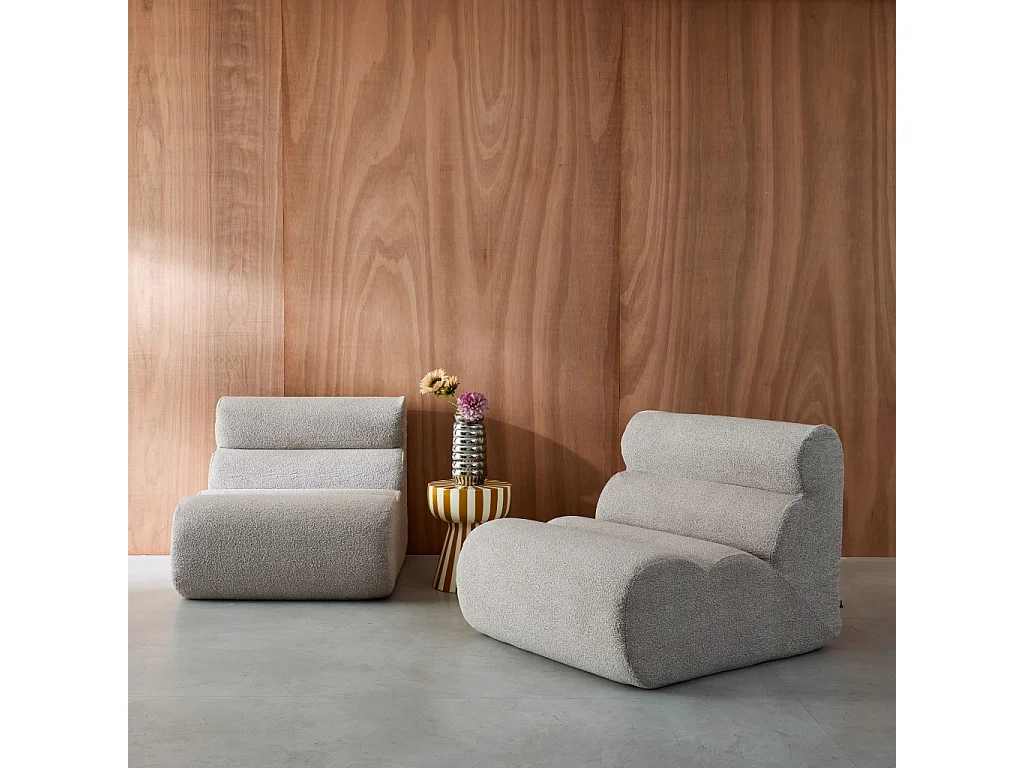 Sofá modular en borreguito texturizado, 2 plazas beige
