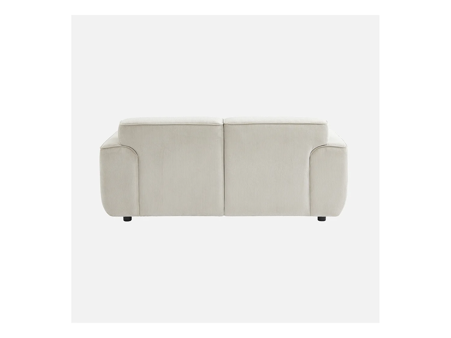 Divano a 2 posti in velluto a coste fino, crema
