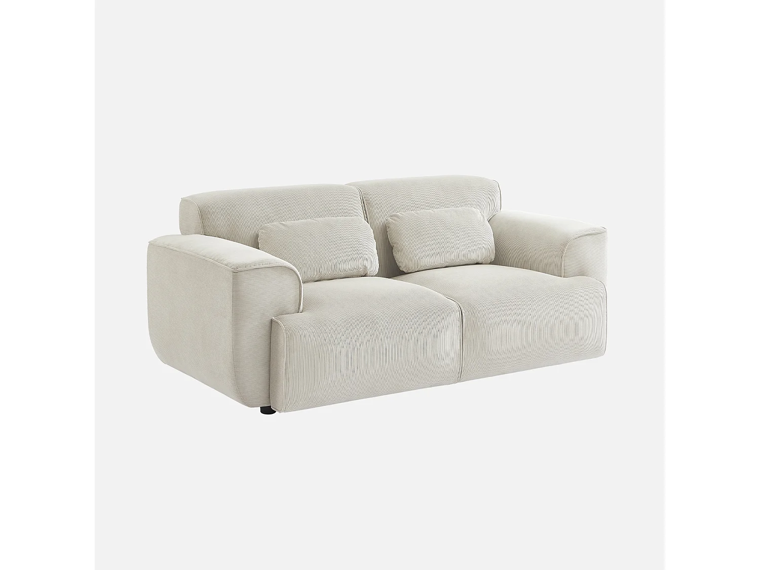 Sofá de pana de 2 plazas crema