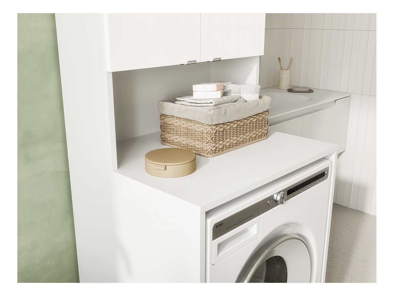 Armoire Haute LORA pour Lave-linge & Sèche-linge - 210x65x56/25 cm