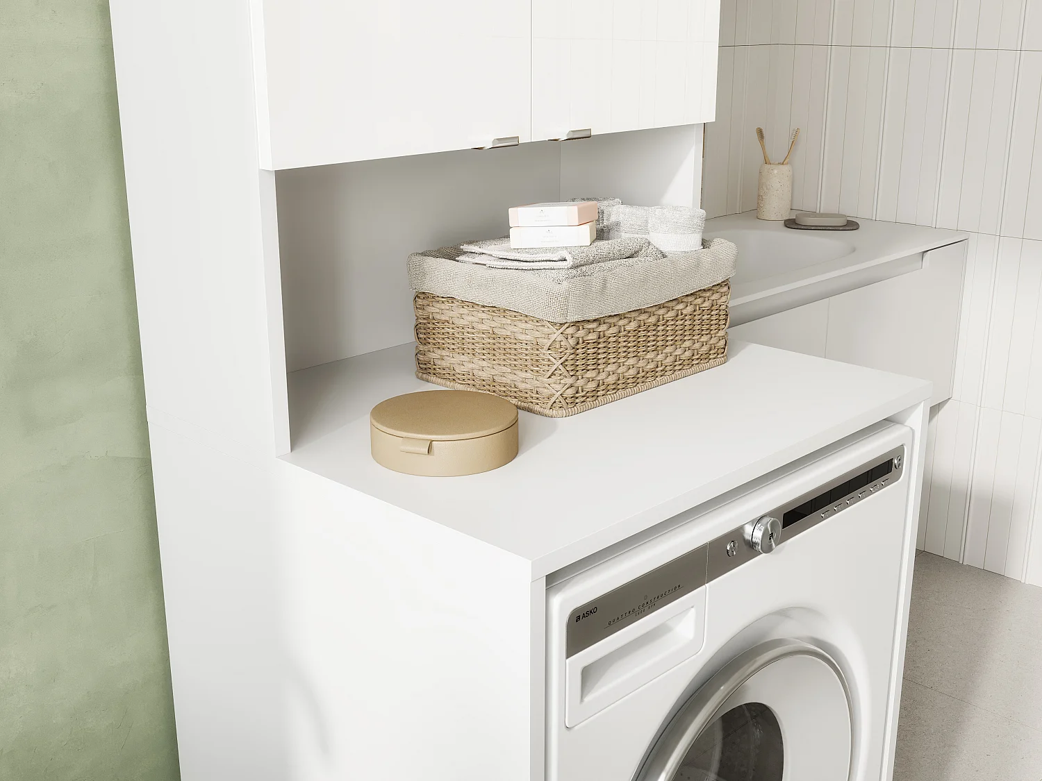 Armoire Haute LORA pour Lave-linge & Sèche-linge - 210x65x56/25 cm