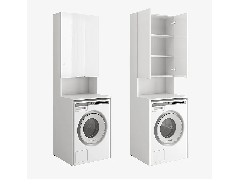 Hoge kast LORA voor wasmachine en droger – 210x65x56/25 cm