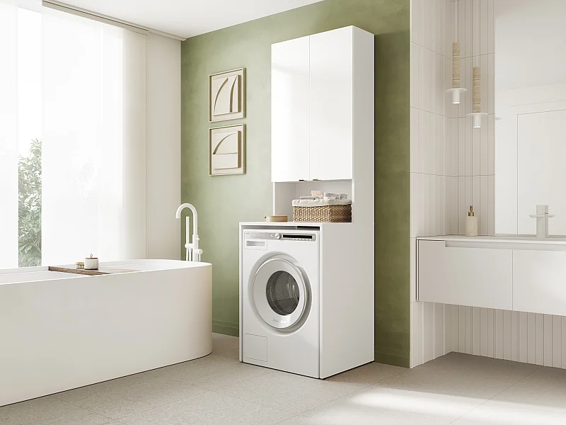 Hoge kast LORA voor wasmachine en droger – 210x65x56/25 cm