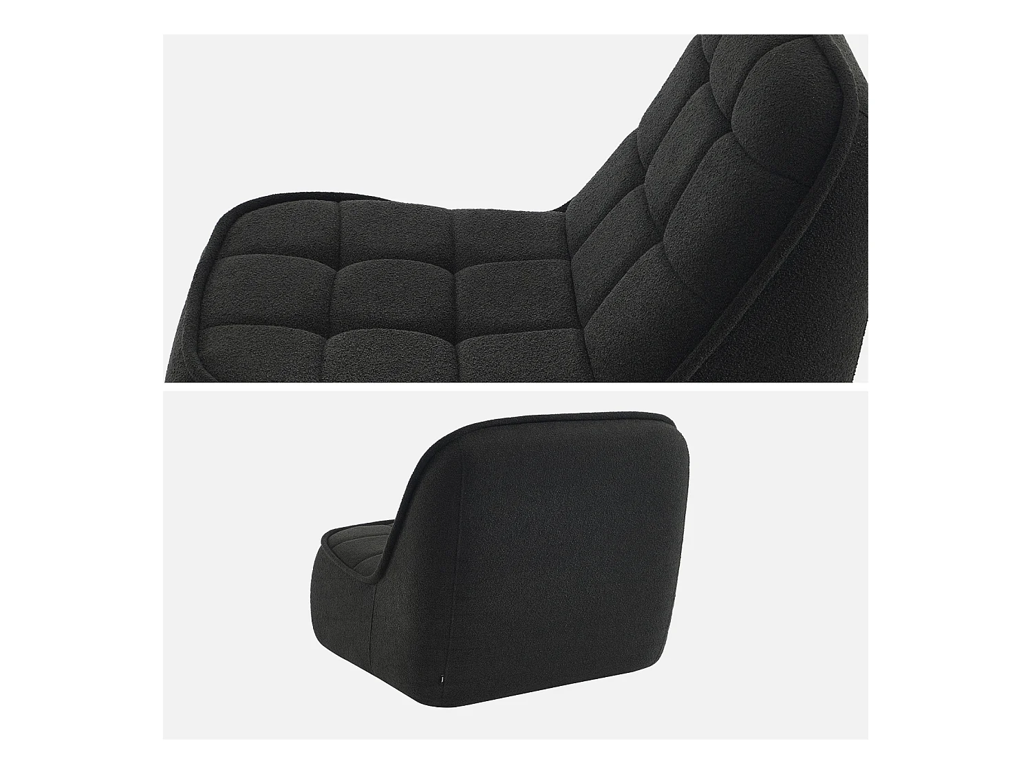 Sillón en borreguito, 1 plaza negro