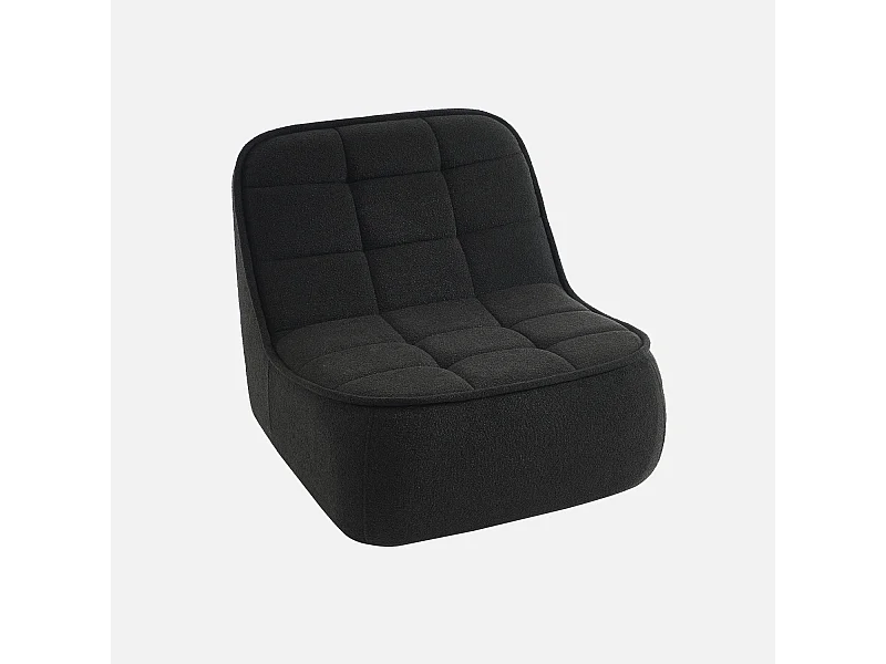 Sillón en borreguito, 1 plaza negro