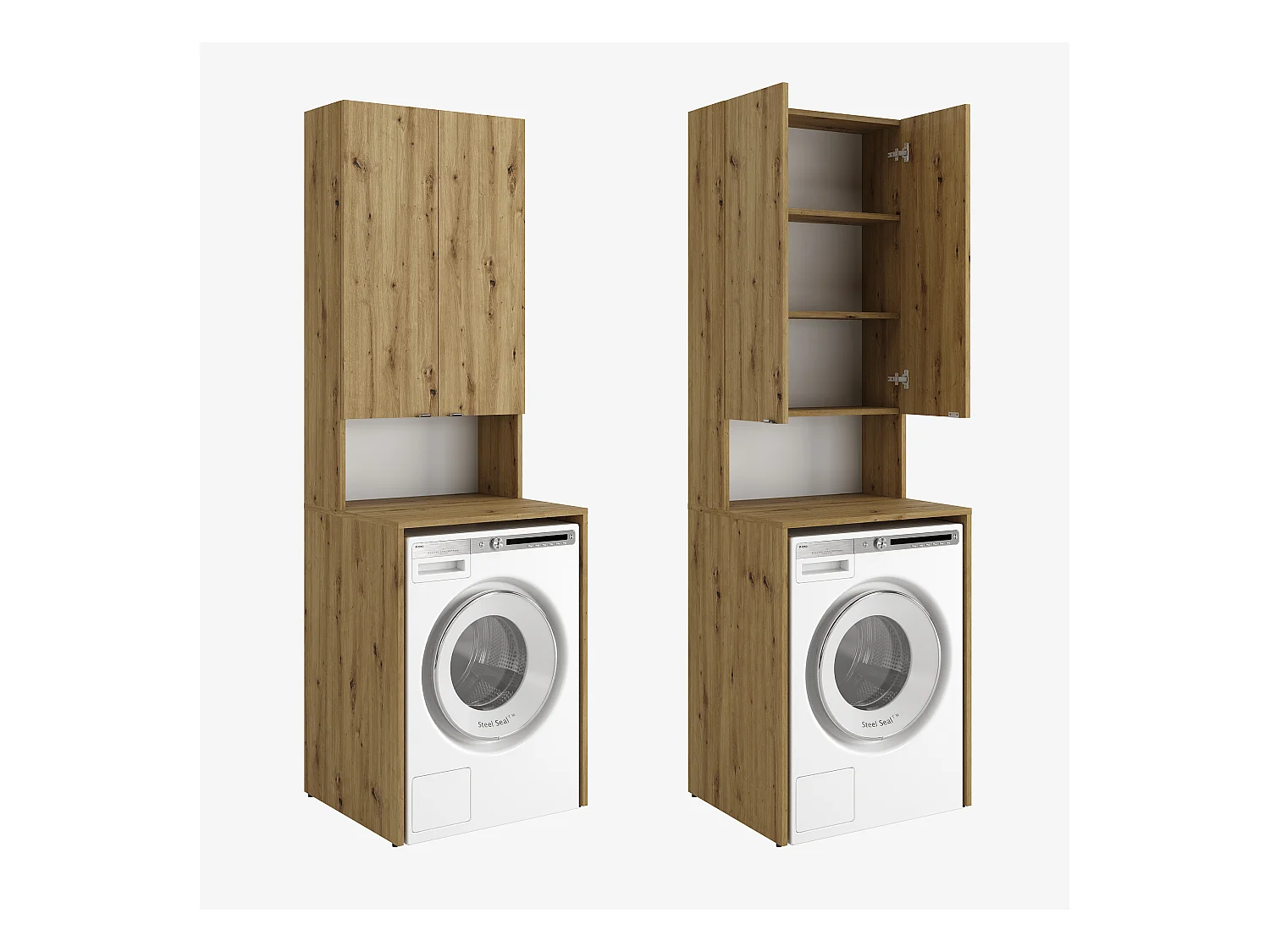 Armoire Haute LORA pour Lave-linge & Sèche-linge - 210x65x56/25 cm