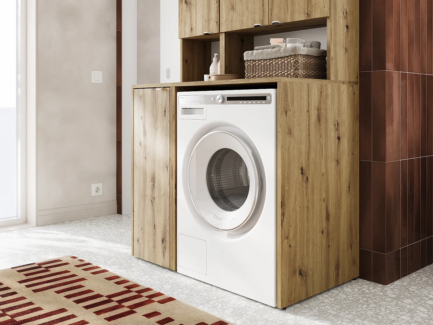 Armoire Haute LORA pour Lave-linge & Sèche-linge - 210x65x56/25 cm