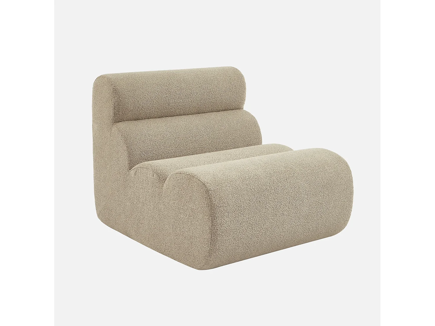 Chauffeuse bouclette texturée beige 1 place - L 81 x P 99 x H 75cm - Nova