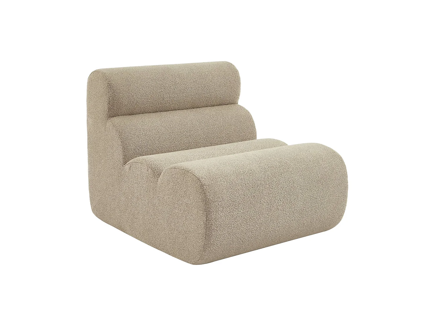 Chauffeuse bouclette texturée beige 1 place - L 81 x P 99 x H 75cm - Nova