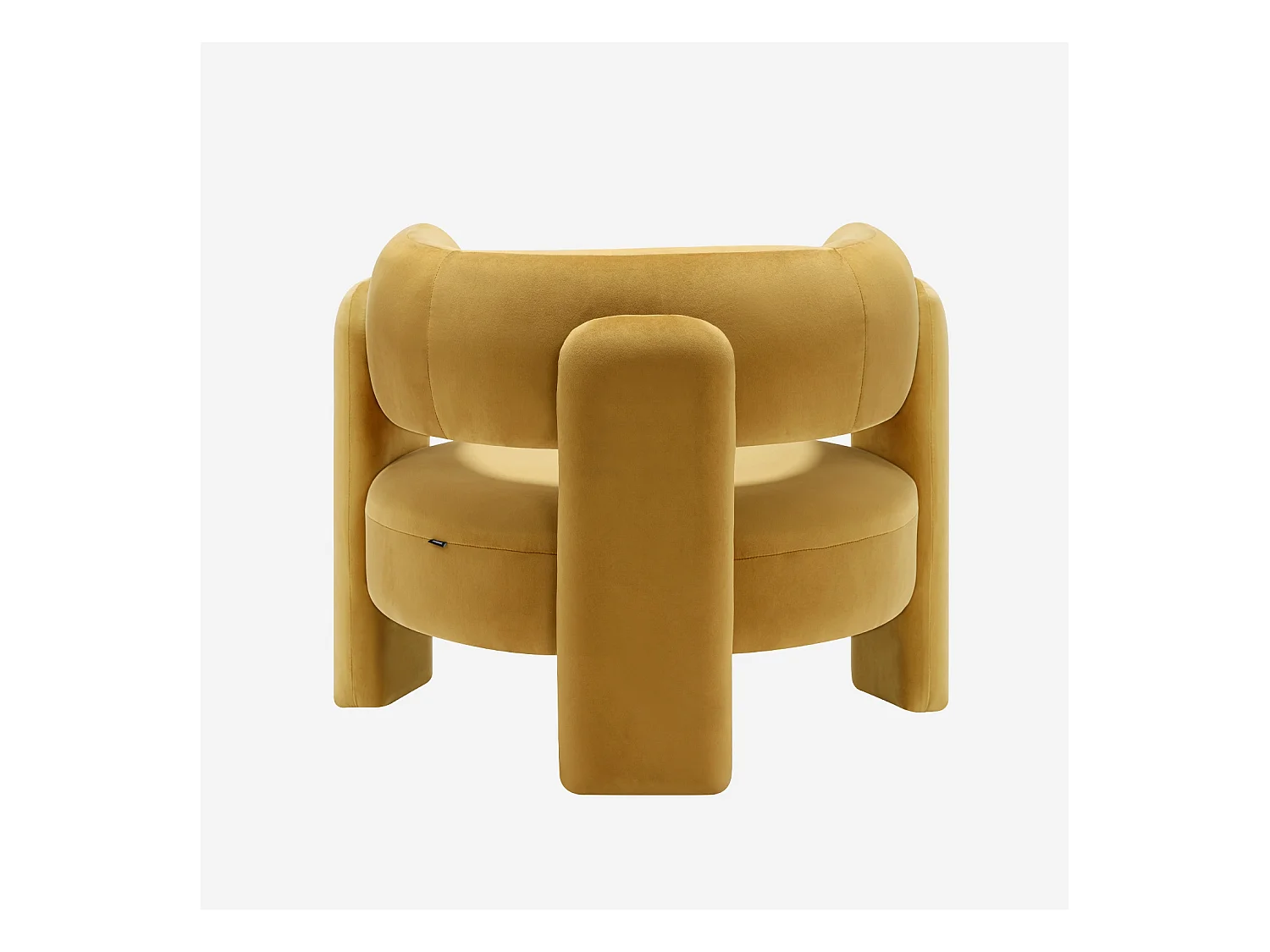 Fauteuil tripode en velours moutarde