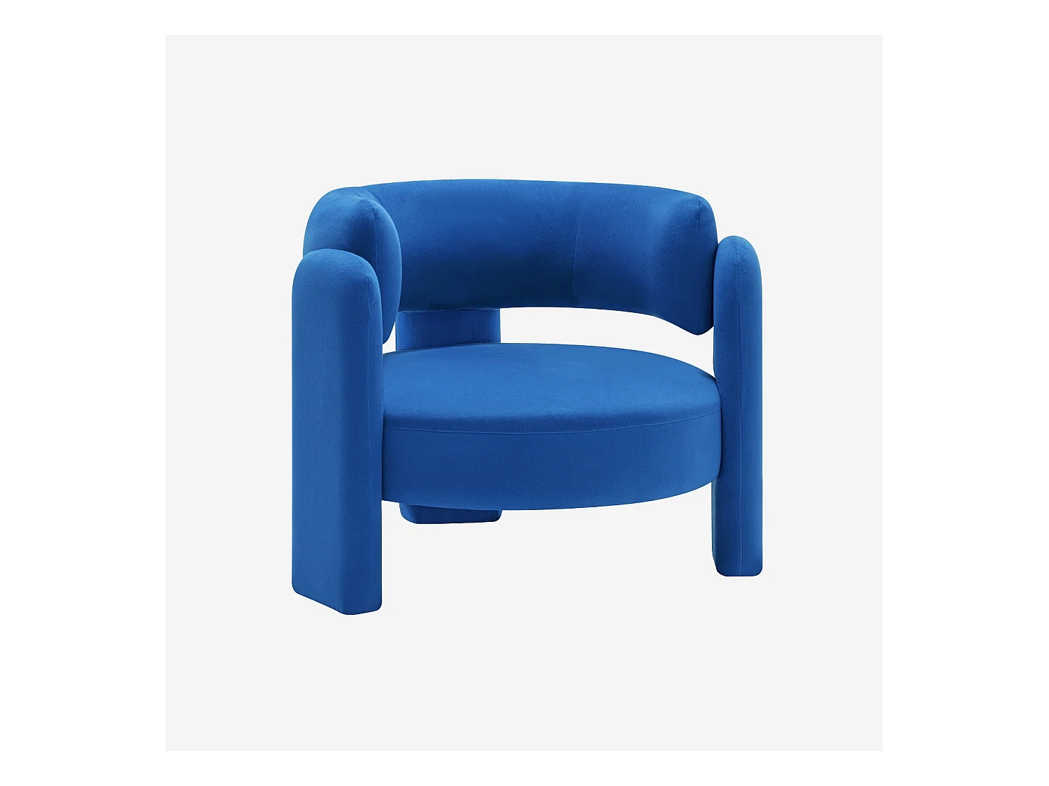 Fauteuil tripode en tissu bleu type feutrine