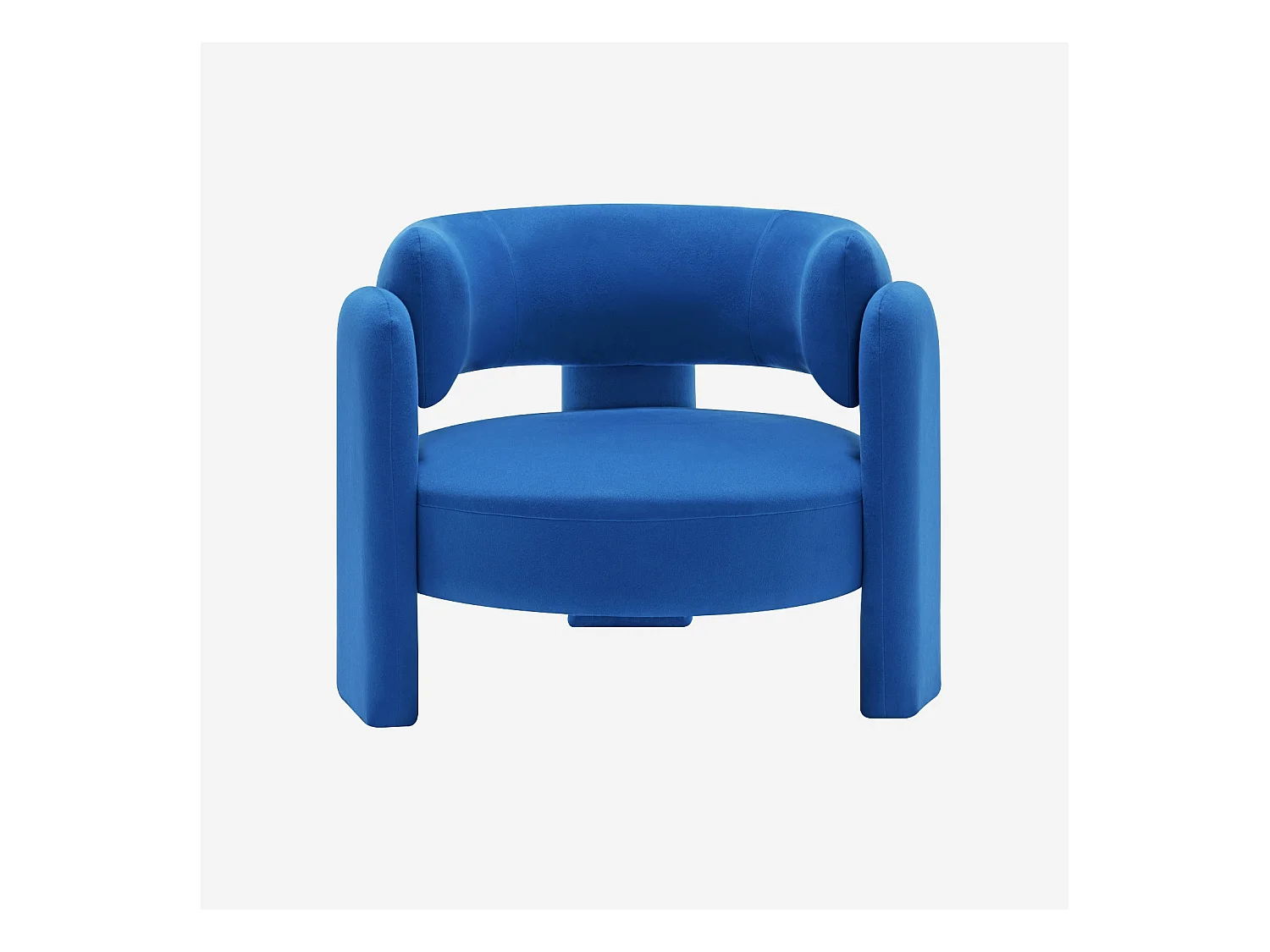 Fauteuil tripode en tissu bleu type feutrine