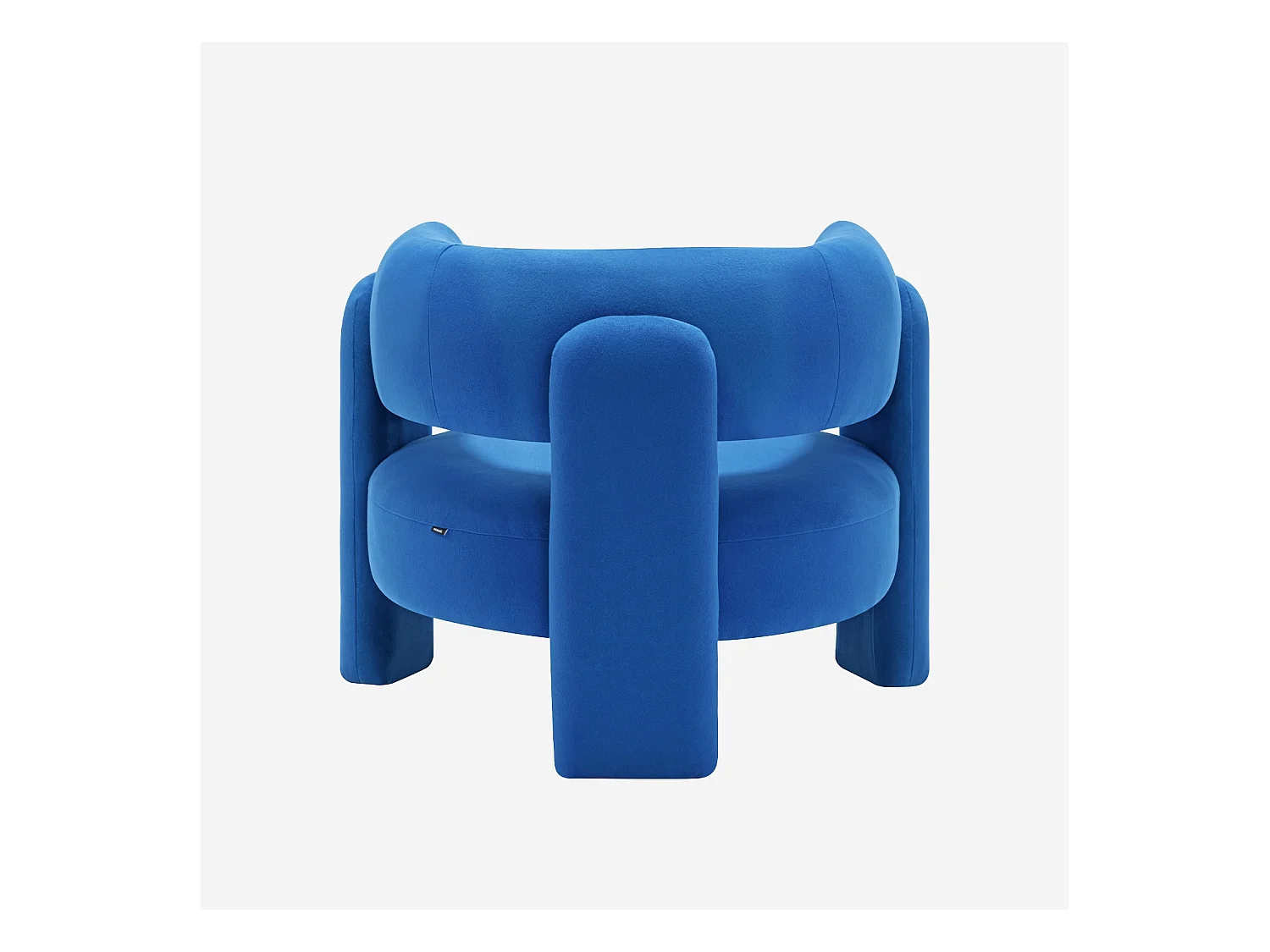 Fauteuil tripode en tissu bleu type feutrine
