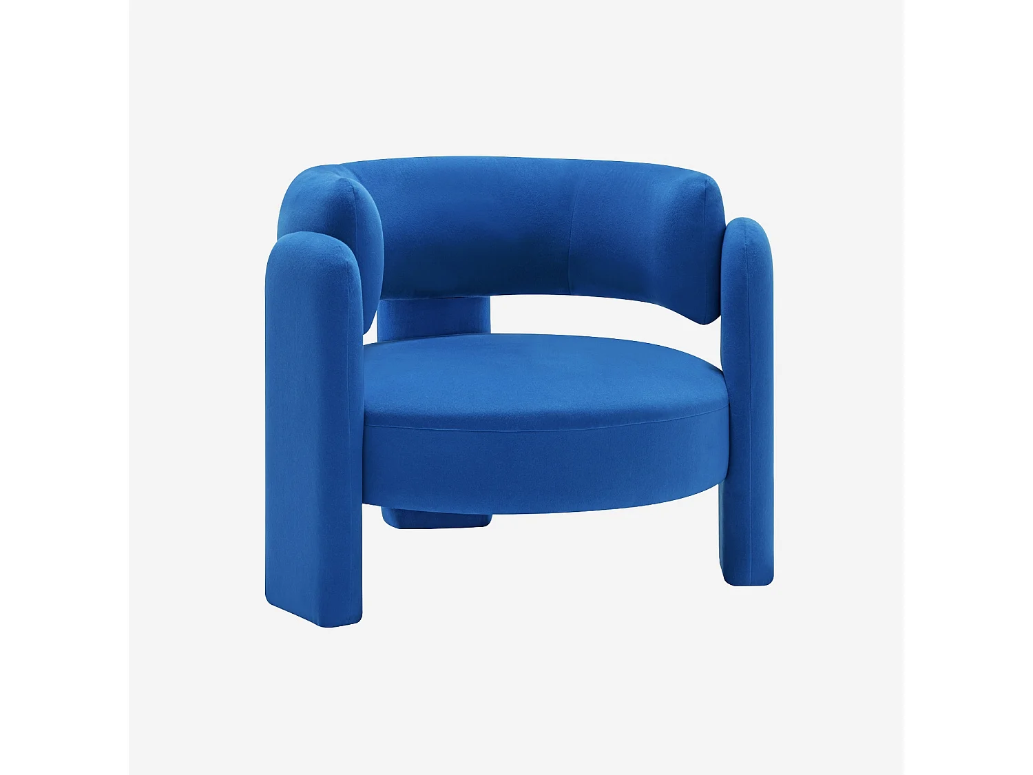Sillón trípode en tela tipo fieltro azul