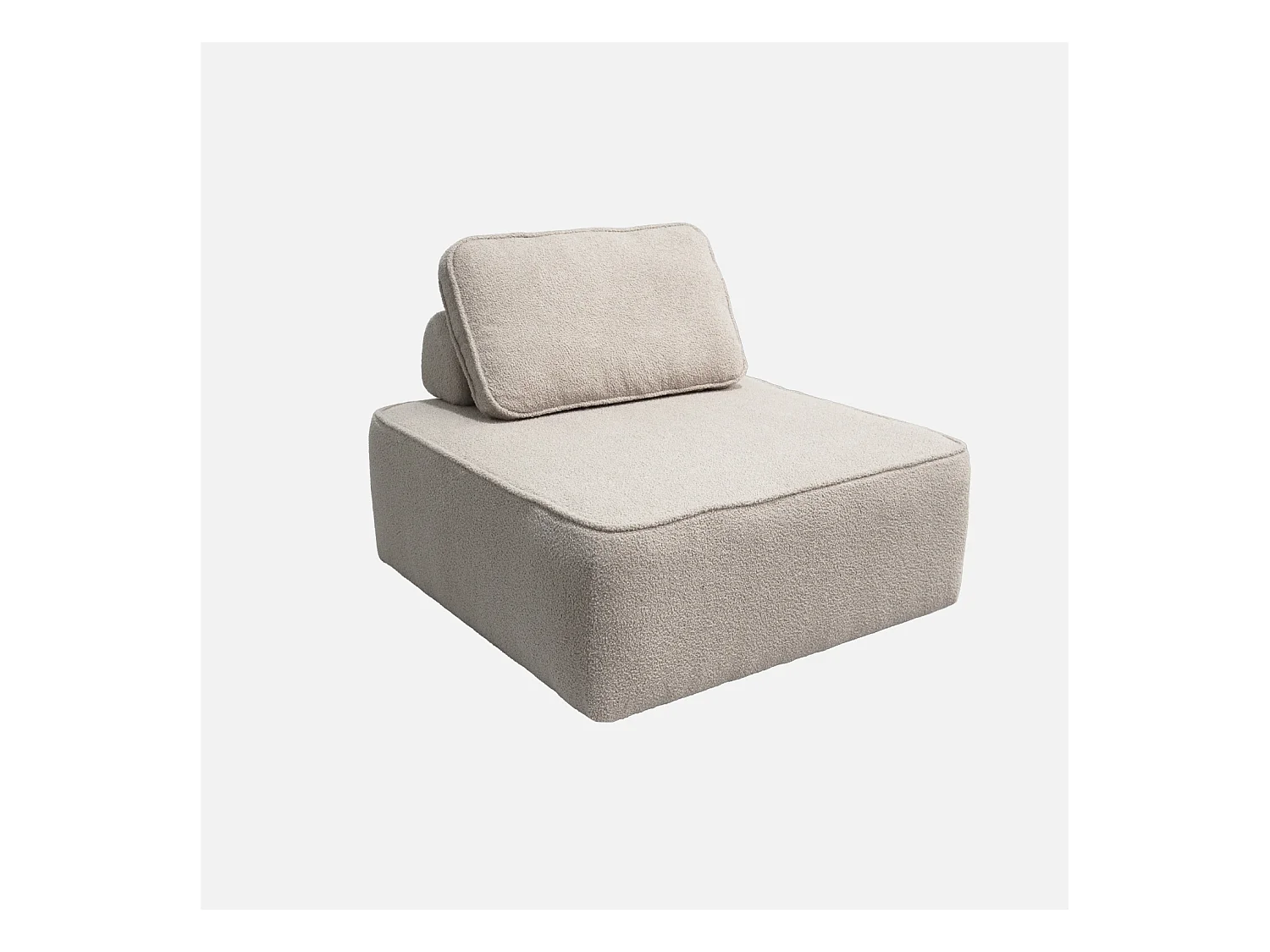 Poltrona per divano modulare in bouclé, 1 posto , beige