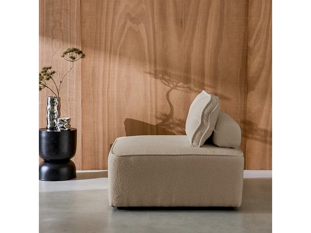 Poltrona per divano modulare in bouclé, 1 posto , beige