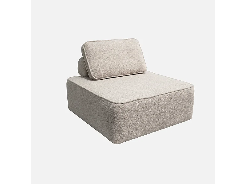 Módulo para sofá modular en tejido borreguito, 1 plaza beige