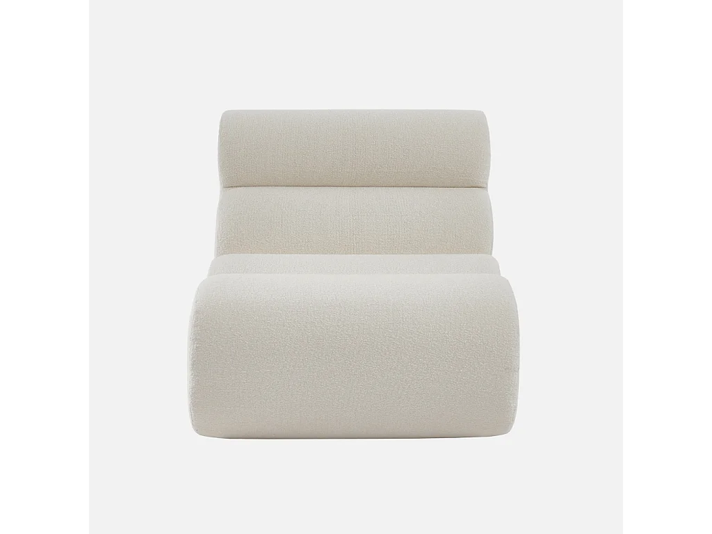 Sillón envasado al vacío modular de borreguito texturizado blanco