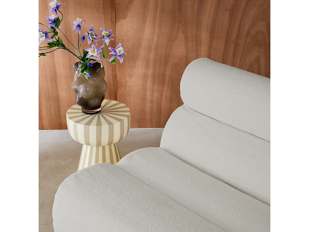 Sillón envasado al vacío modular de borreguito texturizado blanco