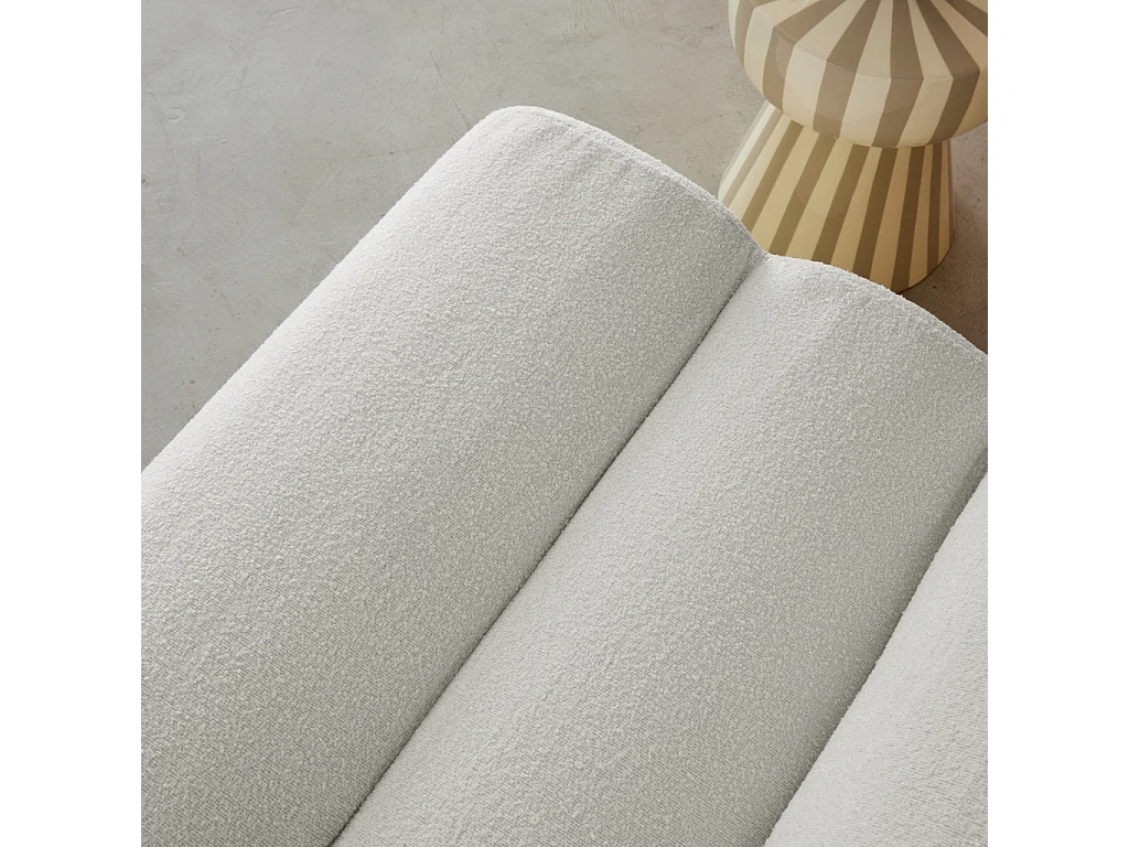 Sillón envasado al vacío modular de borreguito texturizado blanco