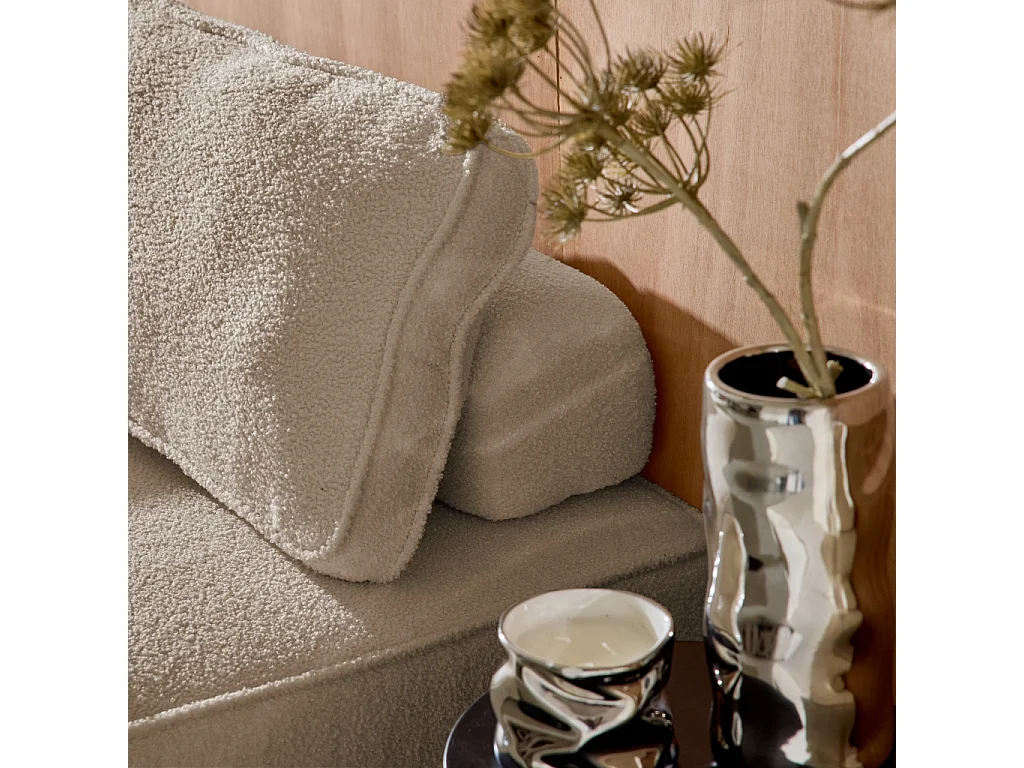 Divano modulare in bouclé, 4 posti, beige