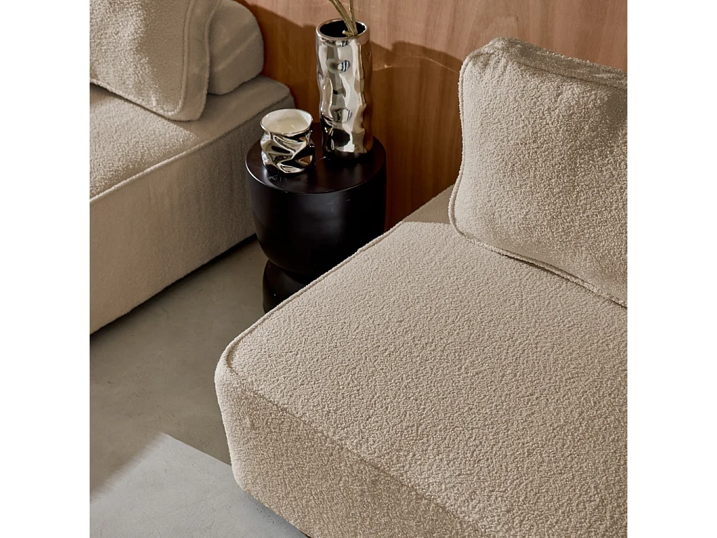 Divano modulare in bouclé, 4 posti, beige