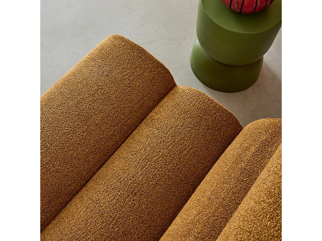 Módulo para sofá modular en borreguito texturizado, 1 plaza mostaza