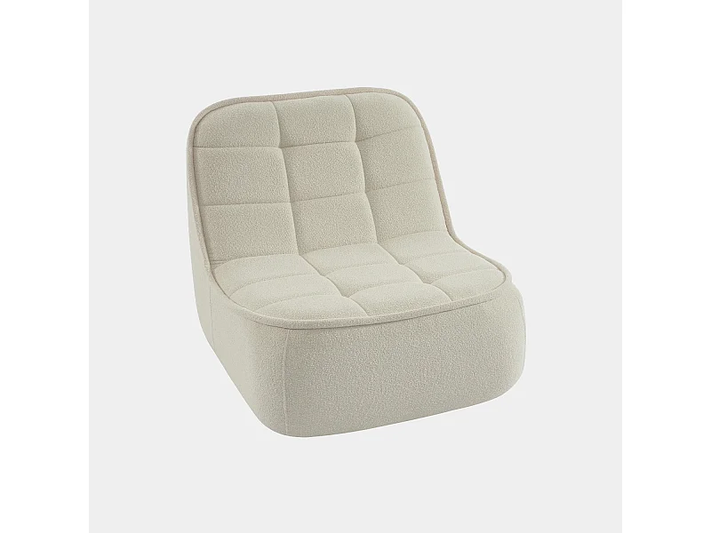 Sillón en borreguito, 1 plaza blanco roto