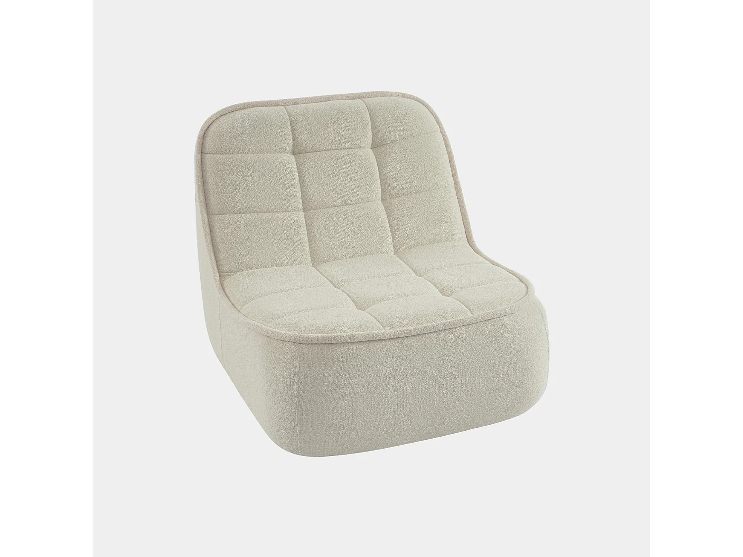 Sillón en borreguito, 1 plaza blanco roto