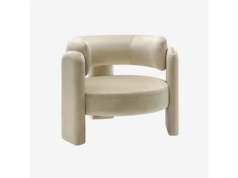 Fauteuil tripode en velours beige