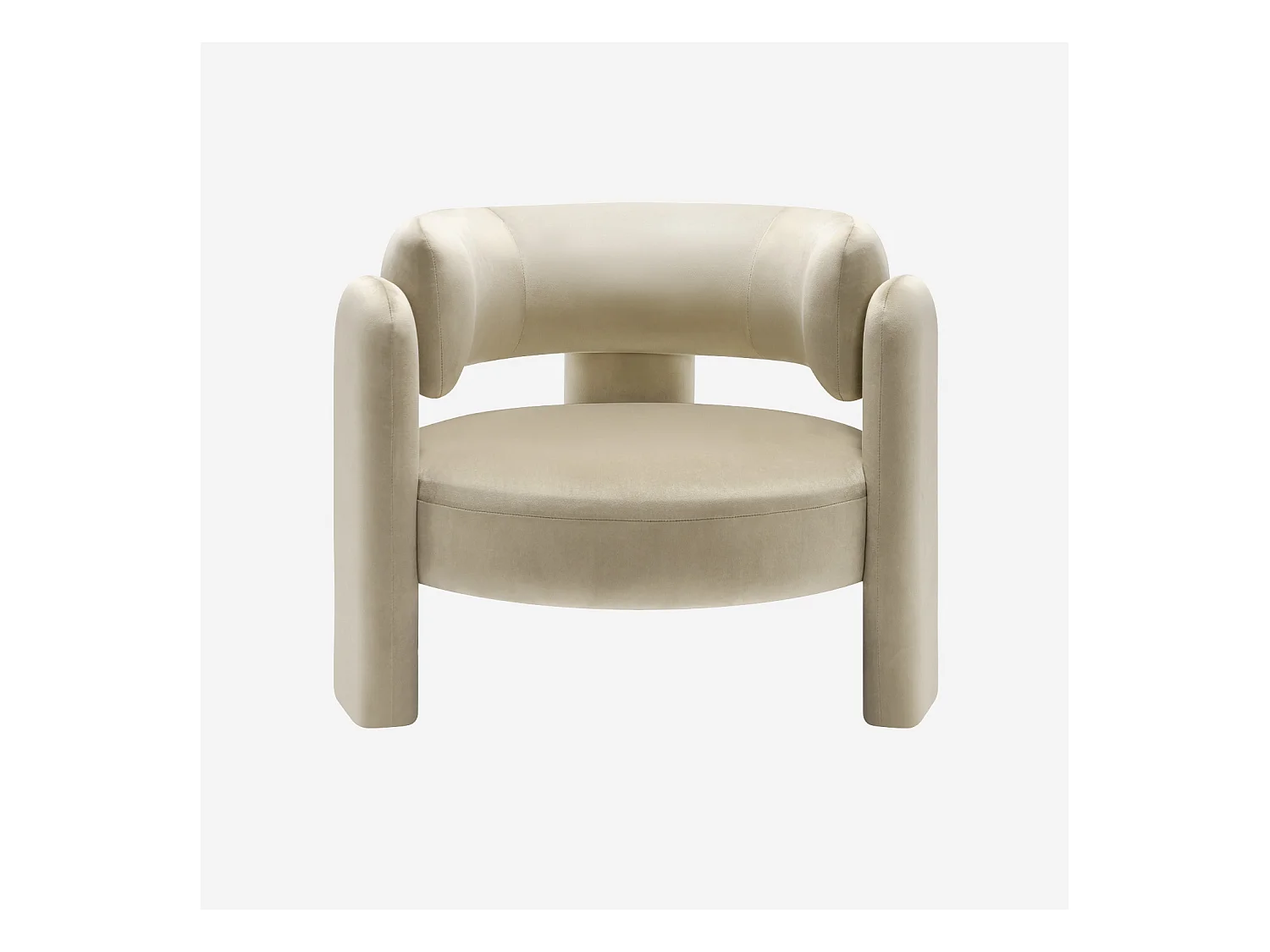 Fauteuil tripode en velours beige