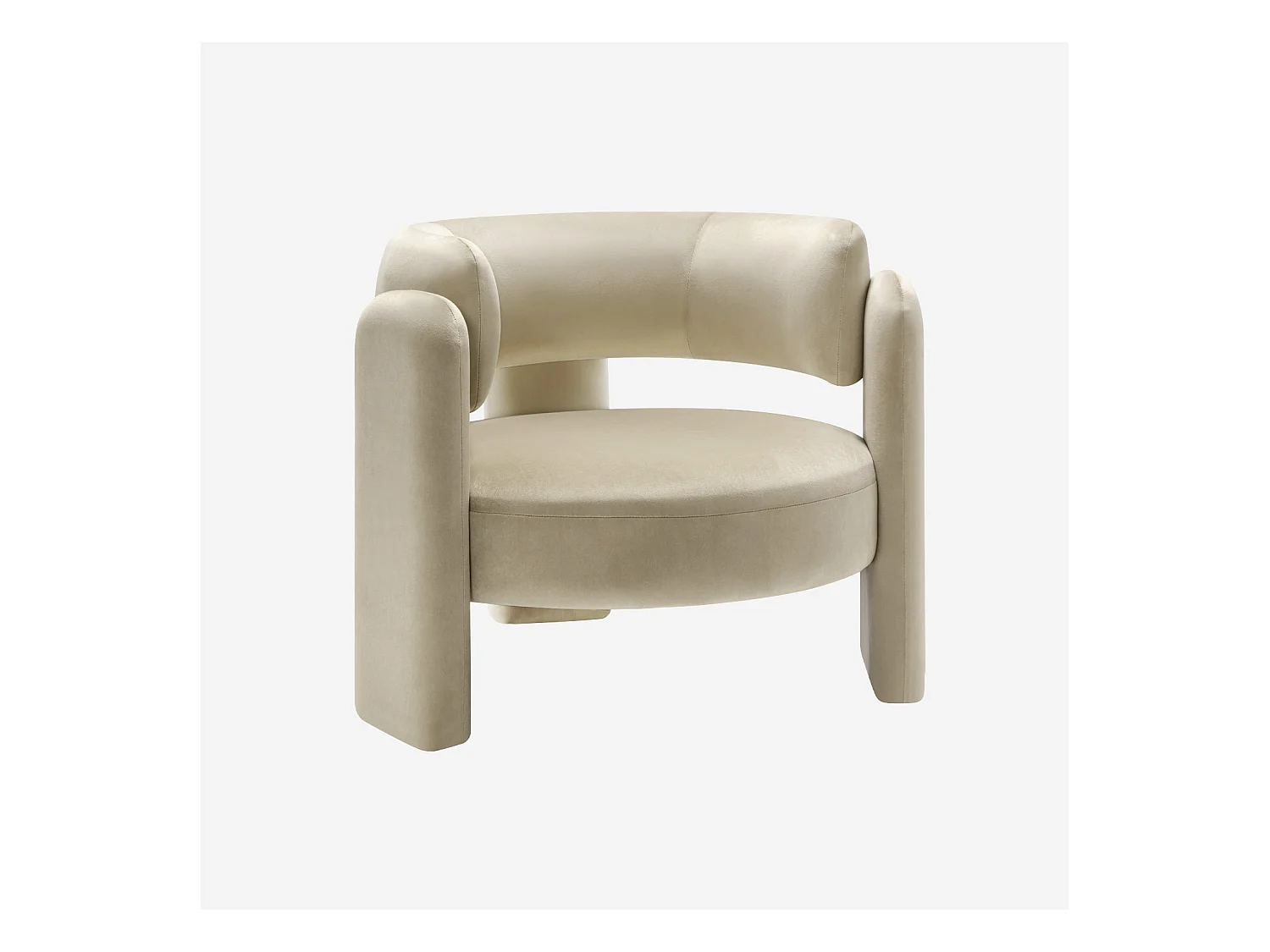 Fauteuil tripode en velours beige