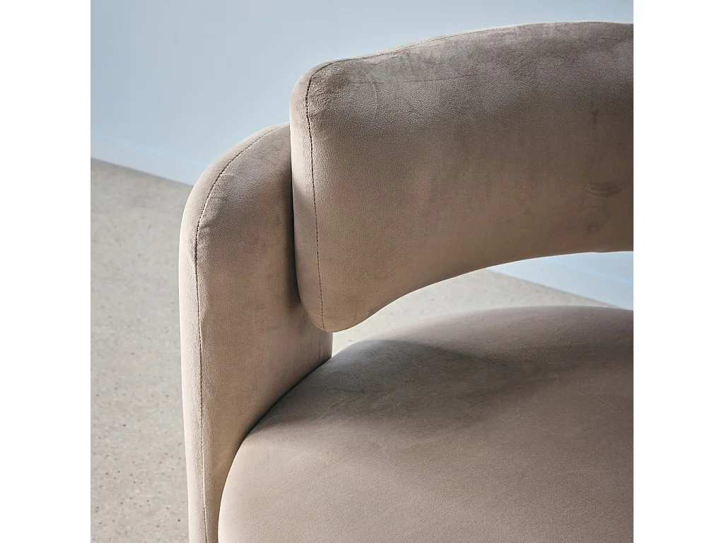 Fauteuil tripode en velours beige