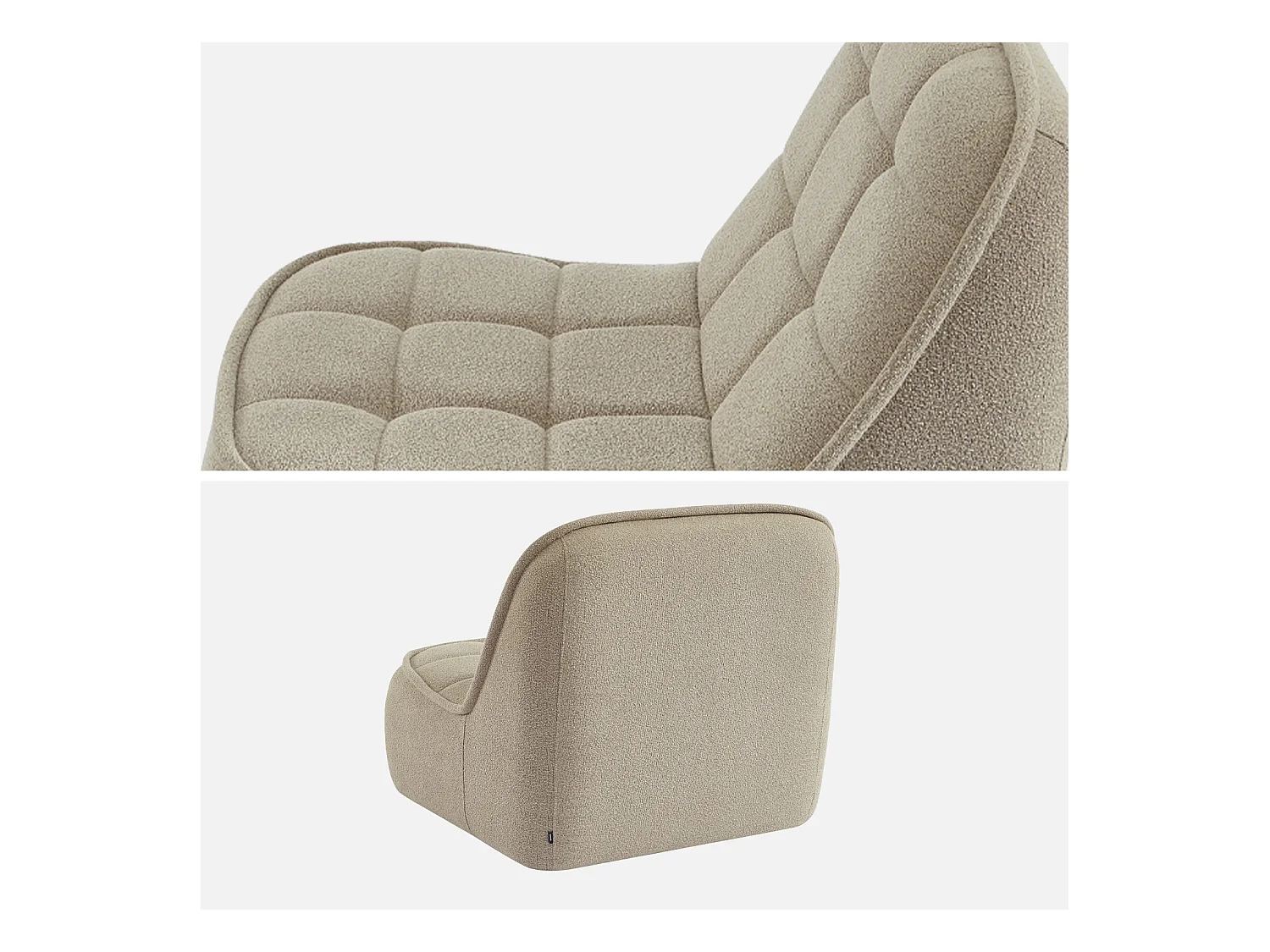 Sillón en borreguito, 1 plaza beige