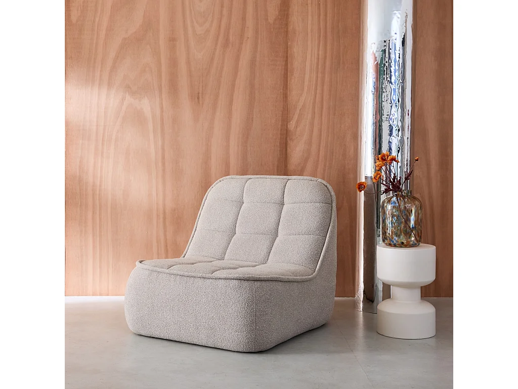 Sillón en borreguito, 1 plaza beige