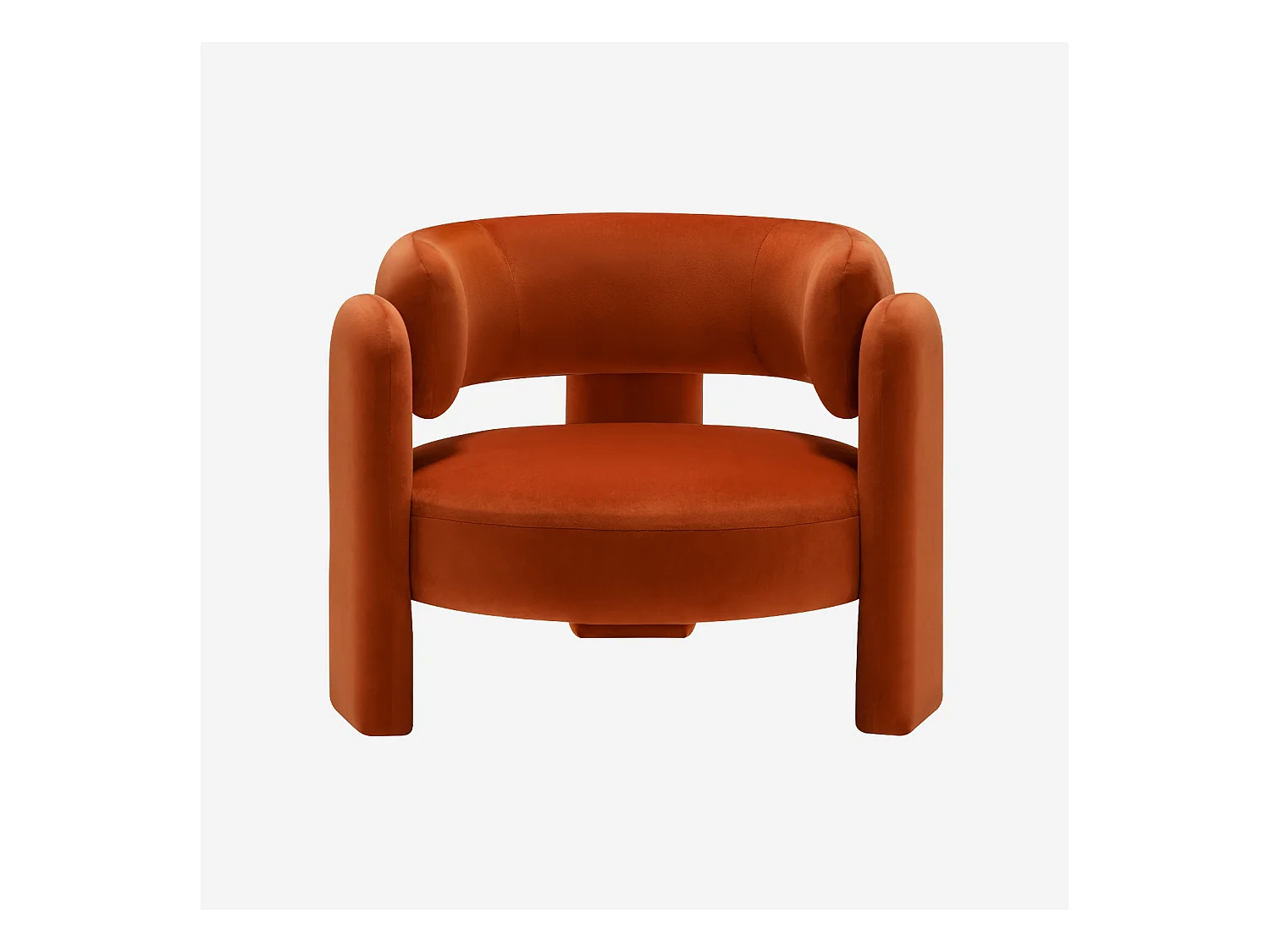Fauteuil tripode en velours orange