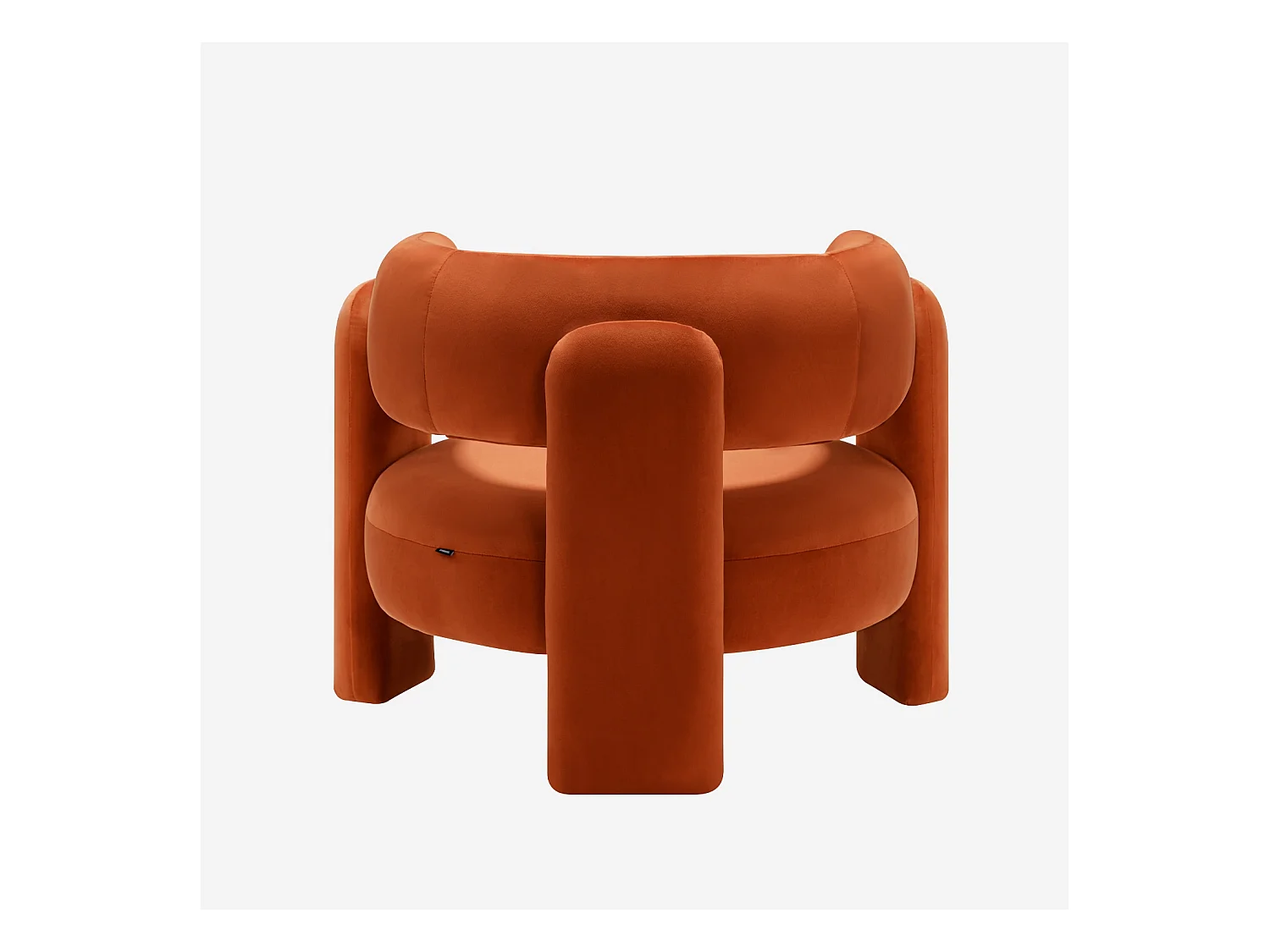 Fauteuil tripode en velours orange