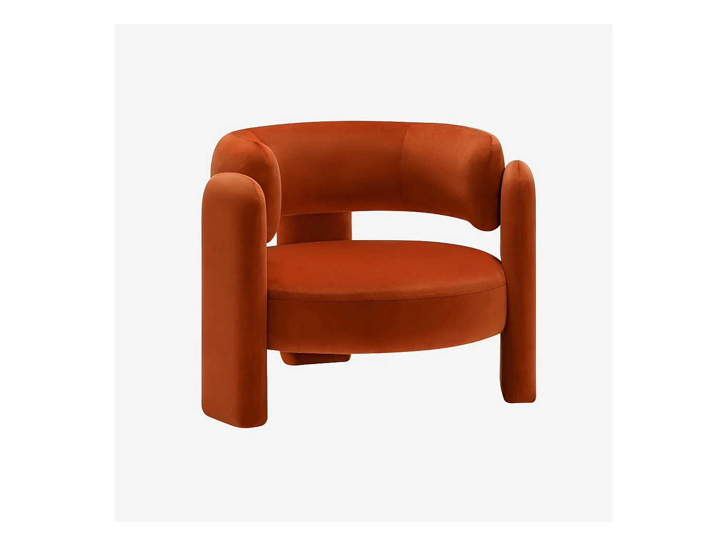 Fauteuil tripode en velours orange