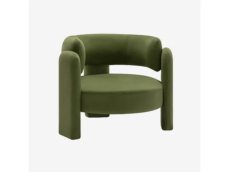 Fauteuil tripode en velours vert