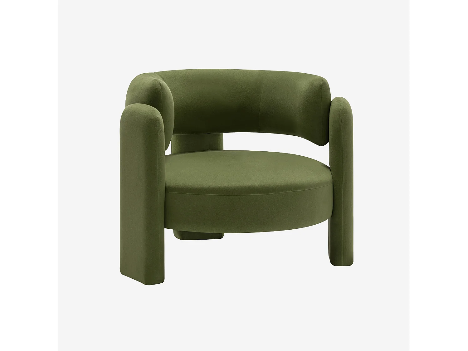 Sillón trípode en terciopelo verde
