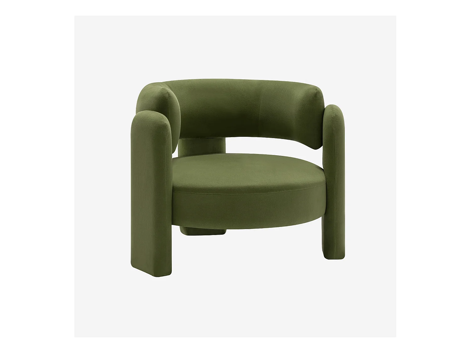 Fauteuil tripode en velours vert