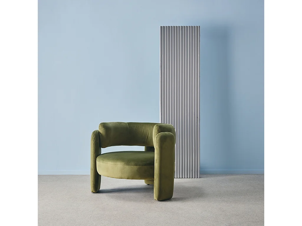 Fauteuil tripode en velours vert