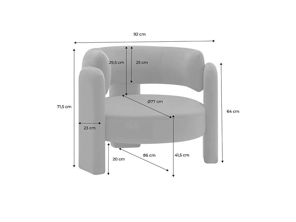 Fauteuil tripode en velours vert
