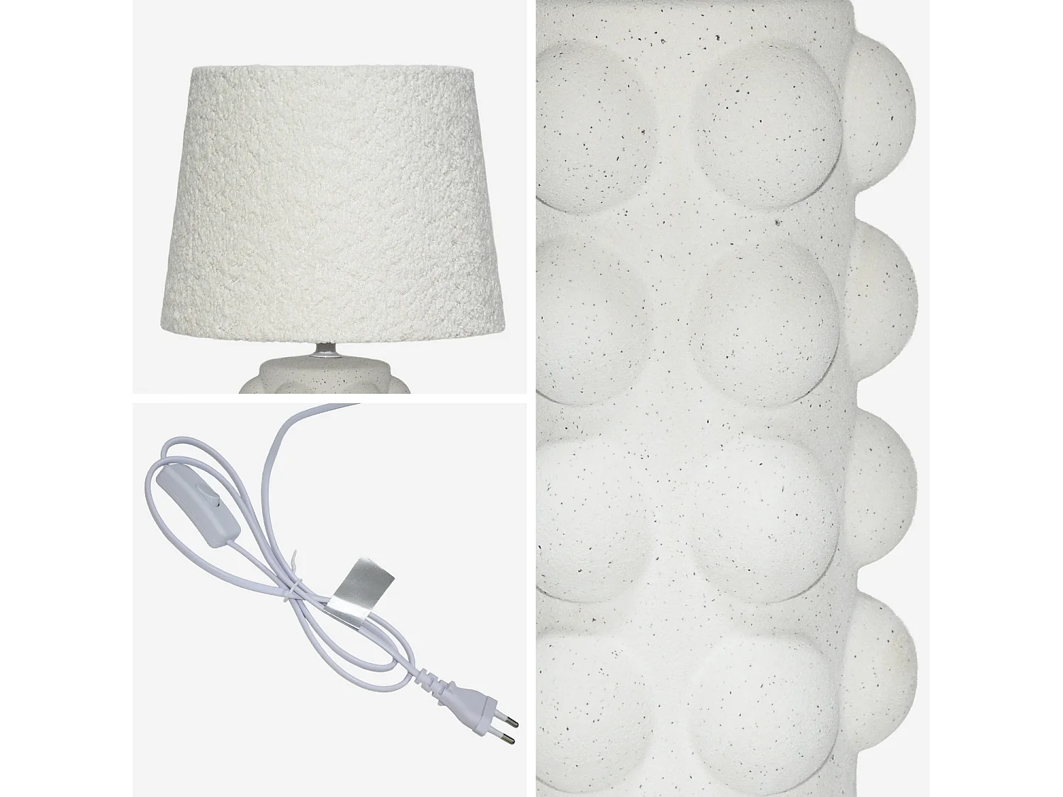 Lampada da tavolo interna ceramica, 45cm, bianco