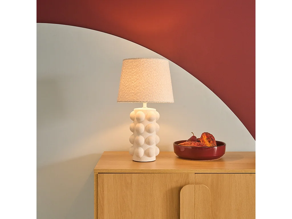 Lampada da tavolo interna ceramica, 45cm, bianco